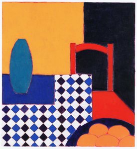 Stillleben mit rotem Stuhl, 2002 von Eithne Contemporary Artist Donne