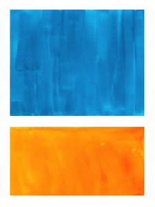 Blau-orangefarbener Farbblock