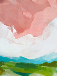 Träumender Rosa Himmel Hügel
