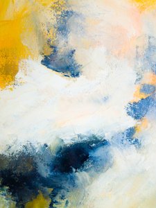 Goldener blauer abstrakter Fluss von Ejaaz Haniff