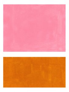 Pink-orangefarbene abstrakte Blöcke von Ejaaz Haniff