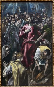 Christus wird seines Gewandes beraubt. Gemälde von Domenikos Theotokopoulos genannt El Greco (1541-1614), Öl auf Leinwand, zwischen 1583 und 1584 (99 x 165 cm). Spanische Kunst. von El Greco