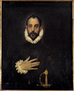 Porträt eines Gentlemans mit einer Hand auf der Brust von El Greco