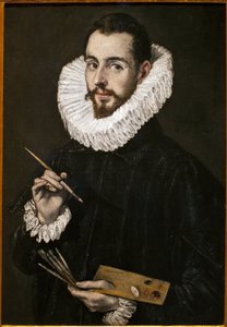 Porträt des Sohnes des Malers, Jorge Manuel. Gemälde von Domenico Theotokopoulos, bekannt als El Greco (1541-1614), um 1600. Museum der Schönen Künste in Sevilla, Spanien. von El Greco