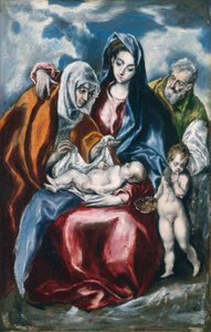 Die Heilige Familie mit der Heiligen Anna und dem kleinen Johannes dem Täufer, ca. 1595-1600 von El Greco