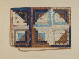 Blockhütten-Quilt von Elbert S. Mowery