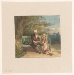 Mann, der einem kleinen Kind vorliest von Elchanon Verveer