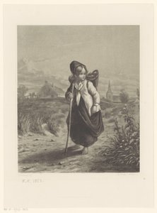 Mädchen mit Korb auf dem Rücken von Elchanon Verveer