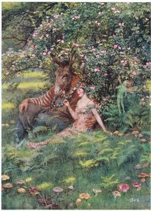 Bottom und Titania: "Komm, setz dich auf dieses blumige Bett" von Eleanor Fortescue Brickdale
