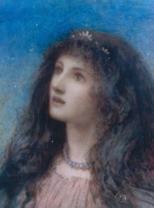 Kopf eines jungen Mädchens bei Nacht von Eleanor Fortescue Brickdale
