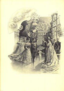 Alexandra Fjodorowna und Nikolaus II. während des feierlichen Empfangs in der französischen Botschaft, 1899 von Elena Petrovna Samokish Sudkovskaya