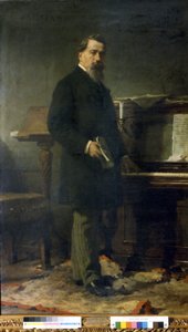 Amilcare Ponchielli (1834 - 1886). Italienischer Komponist. Gemälde von Eleuterio Pagliano.