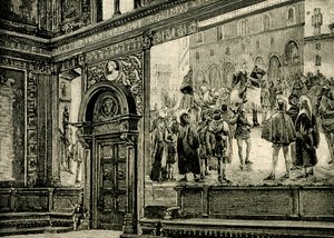 Die Fresken der Großen Halle im Barnabitenpalast, von Elia Bonci (1866-1953), Macerata, Marken, Italien von Elia Bonci