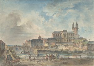 Blick auf den Dom von Uppsala von Norden, 18. bis frühes 19. Jahrhundert von Elias Martin