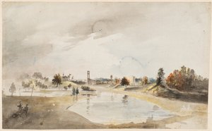 Blick auf den nördlichen Schärengarten östlich des Tempels des Echos in Haga von Elias Martin