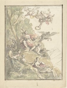Apollo und die Musen auf dem Parnass von Elias van Nijmegen