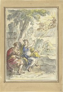 Clymene erzählt ihrem Sohn Phaëton von seinem Vater Apollo von Elias van Nijmegen