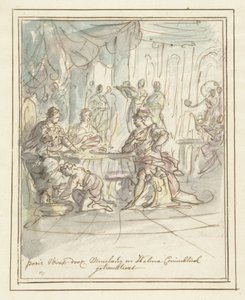 Paris empfangen von Menelaos und Helena von Elias van Nijmegen