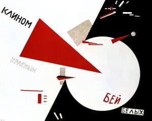 Schlagt die Weißen mit dem roten Keil, 1920 von Eliezer Markowich Lissitzky