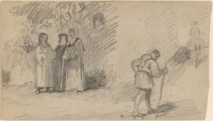 Sohn und der Esel, ca. 1859 von Elihu Vedder
