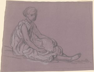 Studie für badende griechische Mädchen von Elihu Vedder