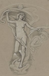 Studie für Luna von Elihu Vedder