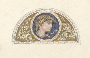 Studie für Lunette mit Frauenkopf