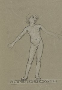 Studie für geflügelte Jugend (Das neue Jahr) von Elihu Vedder