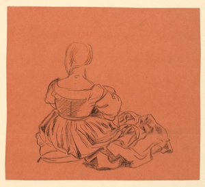 Studie einer sitzenden Frau im Kostüm von Elihu Vedder