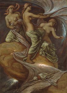 Die Schicksalsgöttinnen sammeln die Sterne von Elihu Vedder