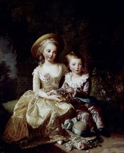 Porträt von Marie Thérèse Charlotte von Frankreich und Delfin Louis Joseph Xavier von Frankreich