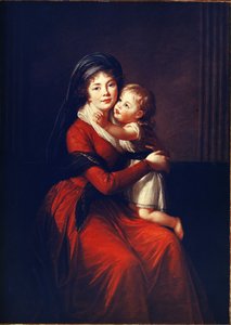 Porträt der Prinzessin Alexandra Petrovna Galitzine (1774-1842) mit ihrem Sohn