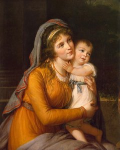 Porträt der Baronin Anna Sergejewna Stroganowa 1765-1824 mit ihrem Sohn, um 1800 von Elisabeth Louise Vigee Lebrun