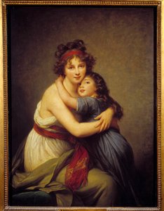 Porträt von Madame Vigee Lebrun und ihrer Tochter Jeanne-Lucie-Louise, bekannt als Julie (1780 - 1819)