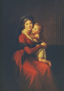 Porträt von Prinzessin Alexandra Golizyna mit ihrem Sohn Pyotr, 1794