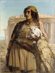 Ein Hirtenjunge vor dem Parthenon stehend von Elisabeth Maria Anna Jerichau Baumann