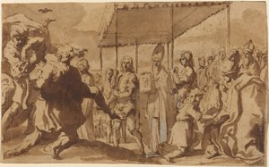 Die Heilung des besessenen Jungen in einer Prozession des Volto Santo von Elisabetta Sirani