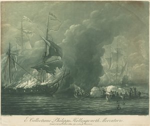 Schifffahrtsszene aus der Sammlung von Philip Hollingworth, 1720er