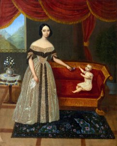 Porträt von Elisaweta Andrejewna Jurjewitsch mit Sohn Nikolai von Elizabeta Andreevna Yurievich