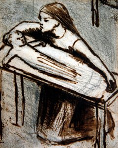 Kniendes Mädchen mit Baby von Elizabeth Eleanor Siddal