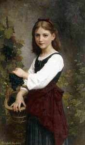 Ein junges Mädchen mit einem Korb Trauben von Elizabeth Jane Gardner Bouguereau