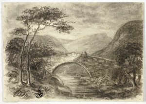 Steinbrücke in den Bergen