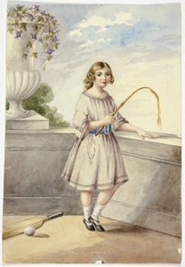 Junges Mädchen mit Ernte und Kricket-Schläger