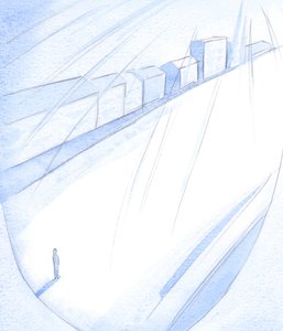 Das Leben eines Menschen erstreckt sich wie eine leere Straße, bereit für Gottes herrliche Gebäude, die entstehen (wenn ein Mensch keine Zäune errichtet oder private Ambitionen hegt). von Elizabeth Wang
