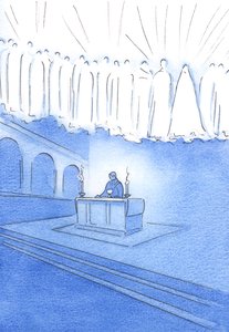 Alle, die während des Heiligen Messopfers aufrichtig beten, beten durch Christus und mit den Heiligen des Himmels