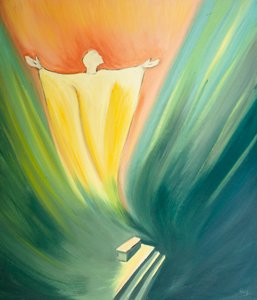 Ein Opfer von unendlichem Wert steigt bei jeder Messe vom Altar auf, während Jesus für uns beim Vater bittet.