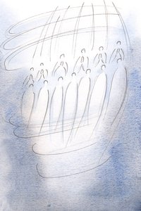 Engel umkreisten das Heiligtum und beteten unter dem Licht des Himmels