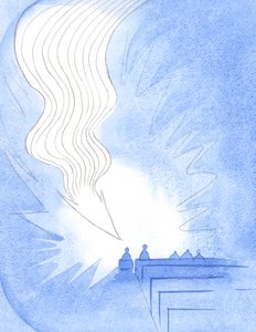 Bei der Heiligen Kommunion stieg eine große Flamme, wie ein Pfeil, herab. Christus war in der Kraft Seines Geistes, dem Leben des Vaters, in Seiner eigenen Liebe angekommen von Elizabeth Wang