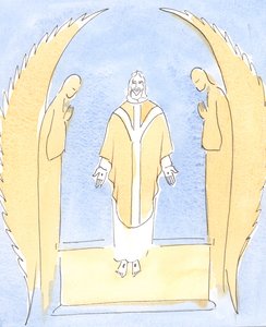 Bei jeder Messe wird Jesus Christus vor uns gegenwärtig gemacht, unser großer Hohepriester, der für uns bei Seinem Vater im Himmel Fürsprache hält