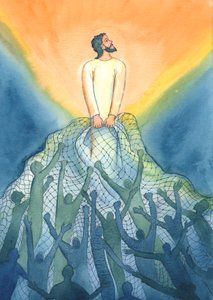 Bei der Messe zieht Jesus wie ein Fischer diejenigen in sein Reich, die ihn lieben von Elizabeth Wang